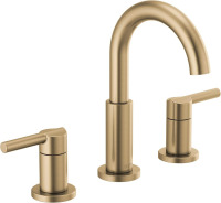Delta Nicoli Brushed Gold Faucet 3 Hole, 8 Inch Widespread Bathroom Sink Faucet for Vanity, Push-Pop Drain Assembly, Champagne Bronze New In Box $299