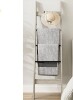 Gracie Oaks Blanket Ladder for Living Room, Decorative Quilt Rack with 4 Removable Hooks, 5-Tier Farmhouse Ladder Holder Shelf Organizer for Bedroom, Greige New In Box $99