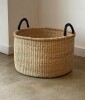 Mbare Handwoven Hamper with Leather Handles New In Box $199