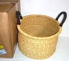Mbare Handwoven Hamper with Leather Handles New In Box $199 - 2