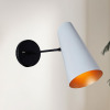 FELOO Wall Sconce Piffle Wall Sconce 10" W x 6" D x 19" H (Matte Black) / FELOO Elegant Articulating Mid-Century Modern Metal Medium Sconce, Multi-Color Available, Streamlined Design Metal Wall Light for Living Room, Lounge Room, Sitting Room (Black Pole - 2