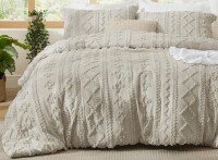 Bedsure Tufted King Size 3-Piece Embroidery All-Season Microfiber Comforter Set $299
