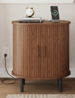 Ebern Designs 23.5"H Wooden Round End Table With Charging Station $299