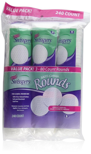 Swisspers Gentle Care Cotton Rounds, 3 Packs, 240 Count New