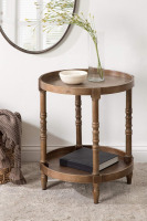 Kate and Laurel Bellport Farmhouse Side Table, 20 x 20 x 24, Rustic Brown, Sophisticated Rustic End Table for Storage and Display $299