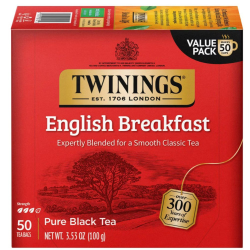 Twinings of London English Breakfast Pure Black Tea Bags - 50ct New Best by 9/2028