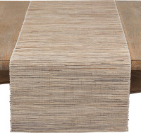 Saro Lifestyle Melaya Collection Shimmering Woven Nubby Table Runner, 14"x90", Natural New In Box $79