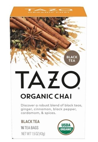Tazo Organic Chai Black Tea - 16ct: Gluten-Free, Non-GMO New Best by 3/2028