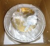 Dgroositon Double Drum 2 Light Semi Flush Mount Ceiling Light, Close to Ceiling Light Fixture with Fabric Linen Shade, Gold Brass, for Living Room, Bedroom, Dining Room,Hallway and Entryway Similar to Picture New In Box $199 - 2