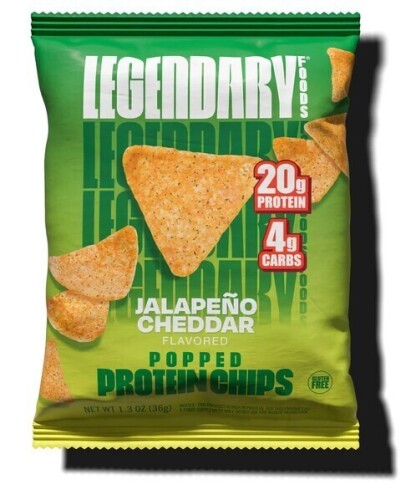 Legendary Foods Jalape&ntilde;o Cheddar / Barbecue Popped Protein Chips, 1.3 oz New Assorted Best by 3/2027