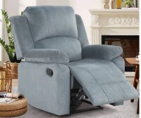 Latitude Run Nikodemos 34.8" Wide Contemporary Breathable Skin Friendly Microfiber Fabric Soft Padded Manual Recliner Chair in Gray New in Box $699