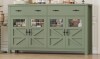 Laurel Foundry Modern Farmhouse Almus 55'' Sideboard with 4 Glass Doors, 2 Large Drawers and Adjustable Shelves in Green New in Box $799