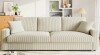 Mercer41 101" Oversized Corduroy Sofa with Square Armrests and Pocket Spring Cushion Seat - Beige New in Box $799