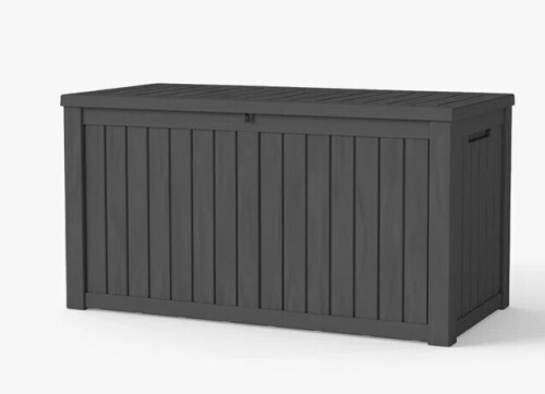 Yardgrace 190 Gallons Water Resistant Resin Lockable Deck Box in Gray New in Box $399