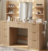 Willa Arlo Interiors 47.2" W Modern Large Vanity Desk With 7 Drawers, 4 Shelves, Led Lighted Mirror & Power Outlets New in Box $499