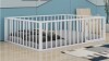 Harriet Bee Full Size Metal Floor Bed Frame With Fence And Door in White New in Box $499