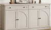 Ebern Designs 63" Curved Storage Sideboard Buffet, Cabinet With 2 Drawers 4 Arched Doors And Adjustable Shelves New in Box $699