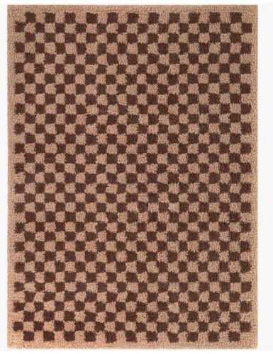 AllModern Walker Checkered Wine Shag Area Rug 8 x 10' New $699