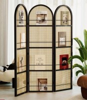 Bay Isle Home 67" Arched Folding Room Divider with Magazine Display Rails New in Box $399