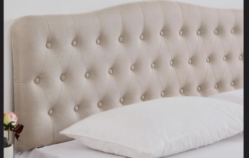 Lark Manor Aveigha Upholstered Headboard King in Beige New in Box $399