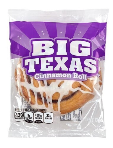 Clover Hill Bakery Big Texas Cinnamon Roll 4 oz / Duchess Honey Bun Glazed 3 oz / Assorted