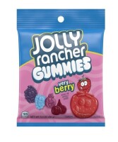Jolly Rancher Gummies Very Berry Assorted Fruit Flavored Candy, 3.4 oz Bag / Jello-O - Sour Gummie Candy Cubes, 4.5 oz / Assorted