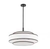 MLiAN 24 in. 5-Light Bronze Double Shaded Drum Chandelier with White Fabric Shade New In Box $399