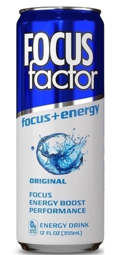 Focus Factor Energy Drink - (Original Flavor) - with Focus + Energy - Lightly Carbonated, Sugar Free, Low Calorie with Vitamins B6 & B12 12 fl oz New 9/2027