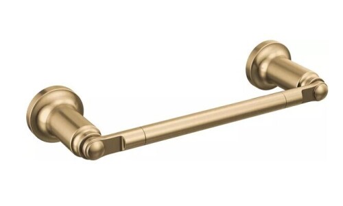 Delta Faucet Saylor&trade; 8 in. Towel Bar in Brilliance&reg; Champagne Bronze / Delta Faucet Lahara&trade; Wall Mount Toilet Tissue Holder in Brilliance&reg; Champagne Bronze New In Box Assorted $199