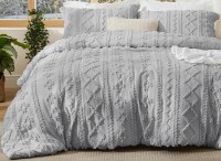 Bedsure Full Size 3-Piece Tufted Embroidery All-Season Microfiber Comforter Set New in Box $199