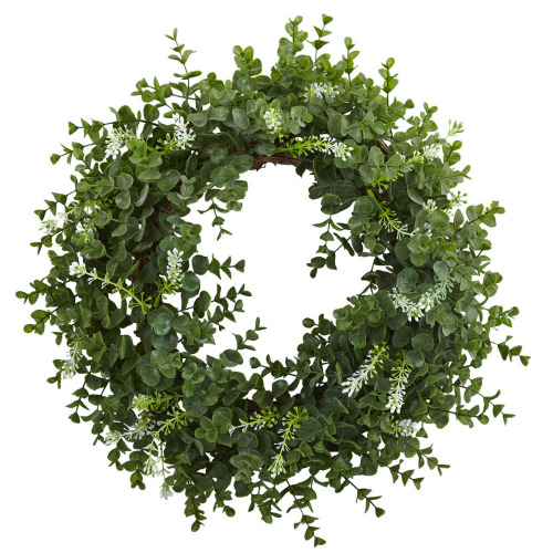 Charlton Home&reg; Faux Eucalyptus 18'' Wreath New In Box $99