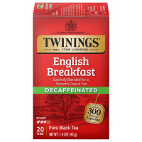 Twinings Decaffeinated English Breakfast Black Tea Bags, 20 CT | A Classic, Robust & Smooth, Full Flavour Without the Caffeine, 20 Foil Lined Individually Wrapped Bags, Enjoy Hot or Iced / Tazo Organic Chai Black Tea - 16ct: Gluten-Free, Non-GMO / Assorte