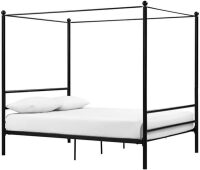 DHP Mainstays Queen Contemporary Metal Canopy Bed with Center Rail in Black New in Box $399