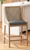 ModernLuxe Assembly Required Deville French Country Fabric Upholstered Wood and Cane 25.5 inch Counter Stool New in Box $499