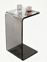 Wrought Studio&trade; Clear Acrylic C-Shape End Table, Modern Sofa Side Table for Living Room, Minimalist Snack Table with Floating Design New In Box $299