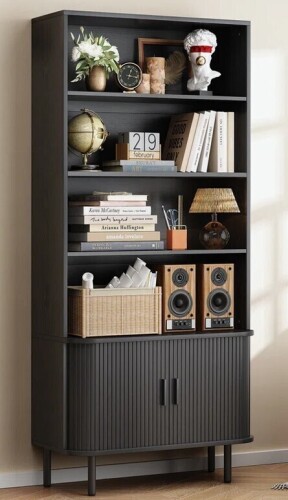 Ebern Designs 71" Tall Bookshelf With Storage Cabinet New in Box $299