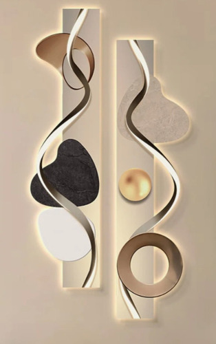 Orren Ellis 39.4" Modern Abstract Geometric Acrylic Wall Art With LED Backlighting New in Box $399