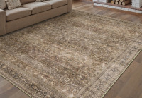 Bungalow Rose 8' x 10' Machine Washable Vintage Floral Area Rug With Non-Slip Rubber Backing $299