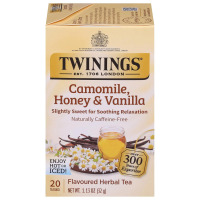 Twinings Camomile, Honey & Vanilla Herbal/ Lemon & Ginger Tea individually Wrapped Bags, Naturally Caffeine-Free, Enjoy Hot or Iced, 20 Teabags | Calming for Relaxation, Naturally Caffeine-Free, 20 Foil Lined Individually Wrapped Bags, Enjoy Hot or Iced /