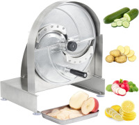 RISMANOR Commercial Manual Fruit Vegetable Slicer 0.2-12mm Adjustable Thickness Multifunctional Commercial Slicer for Fruit Lemon Onion Cabbage Potato Apple With Shredding Attachment Julienne Insert $299