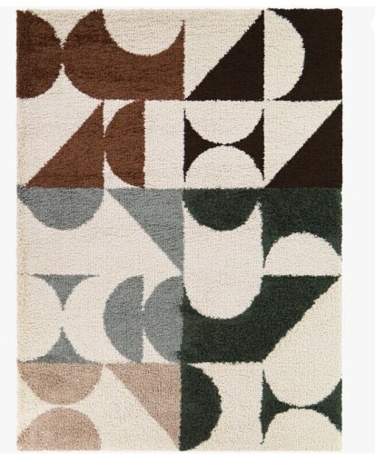 Wrought Studio Bellanca Cream Modern Geometric Area Rug 8 x 10' New $899