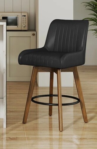 Corrigan sTudio Extra-Wide 360&deg; Swivel Bar Stool With Pocket Spring Seat & Solid Wood Base New in Box $399