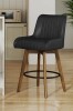Corrigan sTudio Extra-Wide 360&deg; Swivel Bar Stool With Pocket Spring Seat & Solid Wood Base New in Box $399