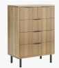 LatitudeRun Modern Fluted 5 Drawer Dresser with Metal Legs, Tall Bedroom Chest, Wood Storage Cabinet New in Box $499