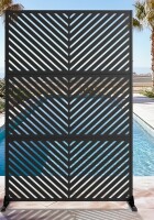 Mayeerty 6 ft. H x 4 ft. W Metal Privacy Screen in Black New in Box $299