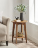 VASAGLE MAEZO Collection - Side Table, 2-Tier Small Round End Table, Nightstand with Tapered Legs, Curved Transitions, for Small Spaces, Living Room, Bedroom, Honey Brown New In Box $89