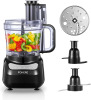 FOHERE Food Processor, 12 Cup, 2-in-1 Feed Chute Food Chopper & Meat Grinder, 500 Watt Motor, BPA Free, Stainless Steel, Procesador de Alimentos for Mincing, Dicing, Shredding, Puree & Kneading Dough On Working $199