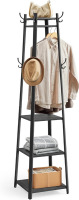 VASAGLE Coat Rack, Coat Stand with 3 Shelves, Hall Tree Free Standing with Hooks for Scarves, Bags, Umbrellas, Steel Frame, Industrial Style, for Entryway, Living Room, Charcoal Gray New In Box $199