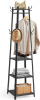 VASAGLE Coat Rack, Coat Stand with 3 Shelves, Hall Tree Free Standing with Hooks for Scarves, Bags, Umbrellas, Steel Frame, Industrial Style, for Entryway, Living Room, Charcoal Gray New In Box $199