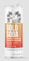 Gold Soda - Natural Ingredients - Organic Cane Sugar - Non-GMO - No Preservatives - Monk Fruit - Sparkling Water - Made with Natural and Organic Flavors - Ginger Apple 12 fl oz
